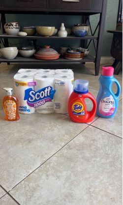 Scott Toilet Paper, Tide, Downy, Softsoap