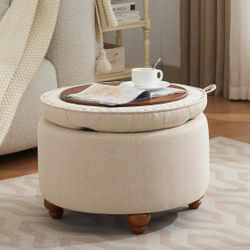 Round Storage Ottoman