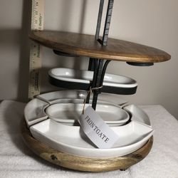 Great Gift!   Serving Caddy for Wine, Cheese & Crackers