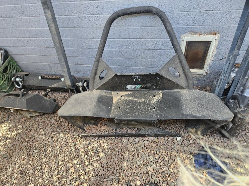 Poison spider front bumper winch plate
