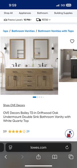 72” Double Sink Vanity