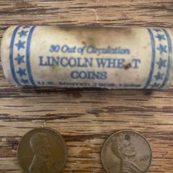 1944 And 1951 Wheat Pennies Out Of Circulation Roll