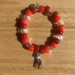 Handmade Red Beads charm Bracelet 