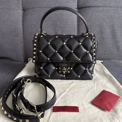 Valentino Rockstud Spike Black Leather Bag – Excellent Condition