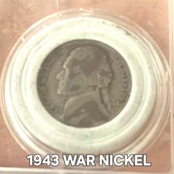 1943 D War NICKEL 
