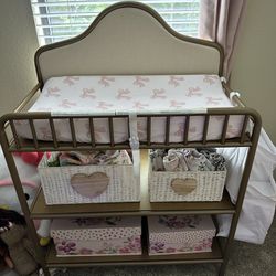 Gold Little Seeds Changing Table W Pad+Covers+More