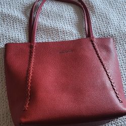Etienne Aigner Red Leather Shoulder Tote Bag VGC