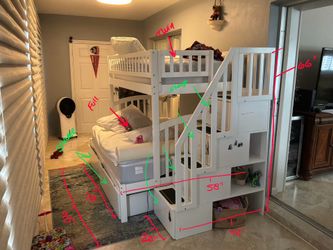 Bunk Bed Full over swim stairway + extra storage