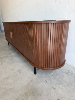 69 Inch TV Stand — Fluted Media Console — Mid Century Modern — Brand New! 🩷