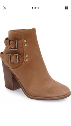 Steve Madden cognac heeled booties size 10
