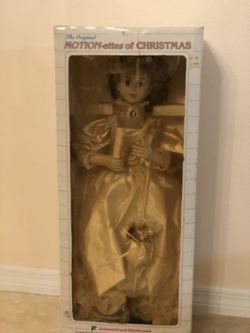 Vintage Telco 1994 animated Christmas Victorian Ladey Motion-ette