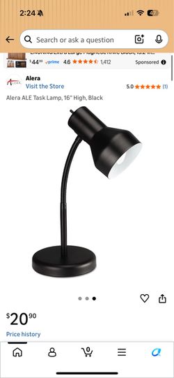 Alera ALE Task Lamp, 16" High, Black