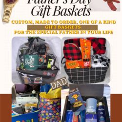 Custom Made 2 Order FATHER’S DAY Gift Baskets **Prices Vary based on Size & Contents**