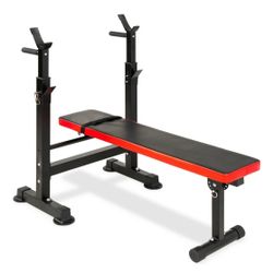 Adjustable Folding Weight Bench w/ Barbell Rack – New in Box 🏋️‍♂️💪