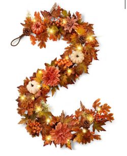 New Fall Harvest Garland with LED Lights