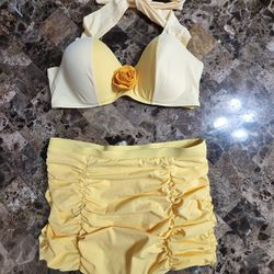 Disney Swim | Disney Beauty and The Beast Belle Swimsuit Bikini 2 Piece Sz Xl 