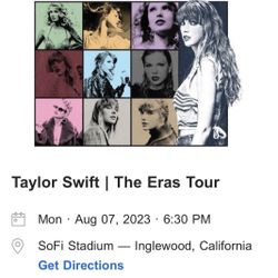 Taylor Swift Floor Seat & VIP 8/7