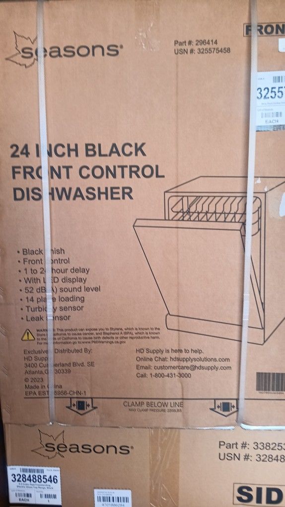New Black Dishwasher