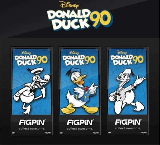2024 Disney D23 Expo FIGPIN Donald Duck 3Pc Anniversary Box Set Exclusive LE 500