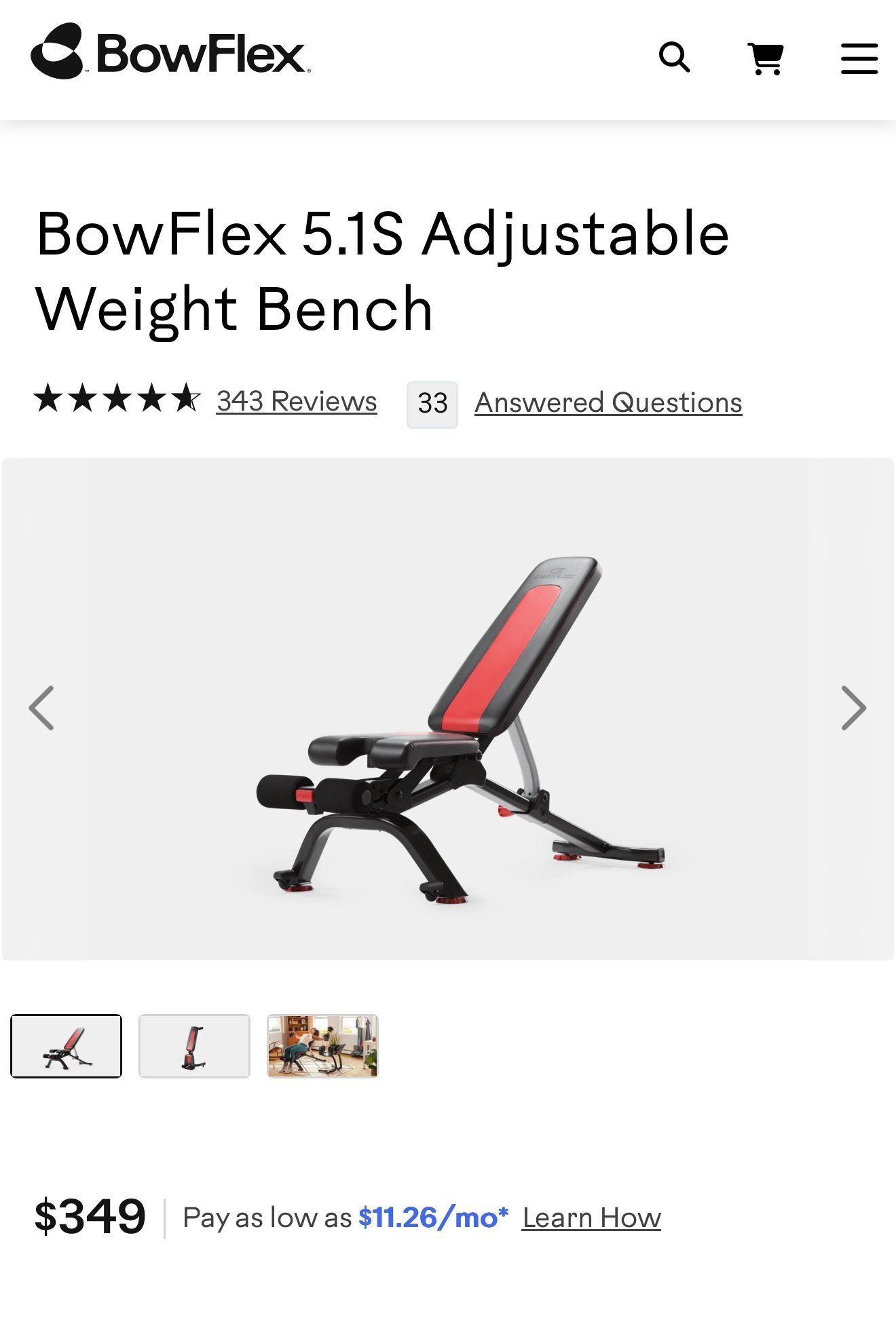 Bowflex Weight Bench With Dumb Bell Set and Stand
