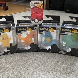 Pokémon 4 Pack Action Figures And Poke Ball