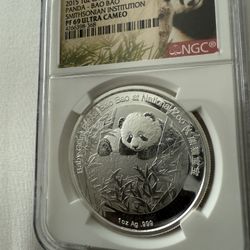 2015 1 Oz Silver Smithsonian Institution  PF 69 ULTRA CAMEO