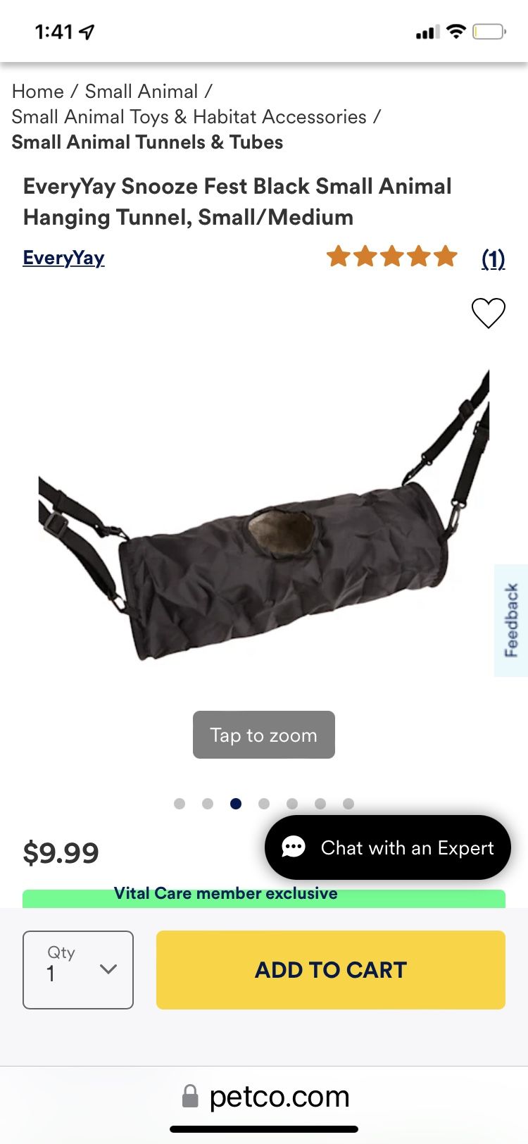 Small Animal Hanging Play Tunnel