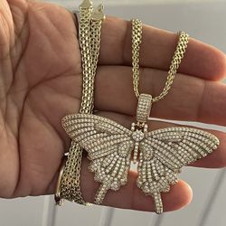 14k gold plated butterfly necklace