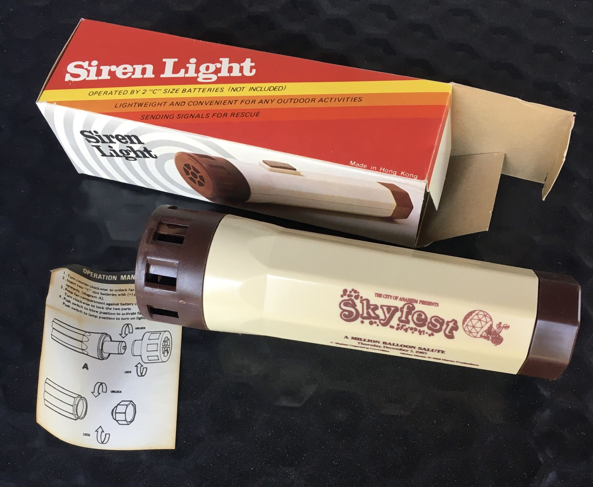 1985 Skyfest Disneyland Siren And Flashlight, Good Condition 