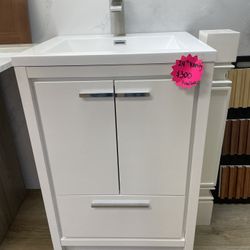 White Glossy Bathroom Vanity Cabinet 