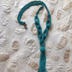 Long Turquoise Beaded Necklace