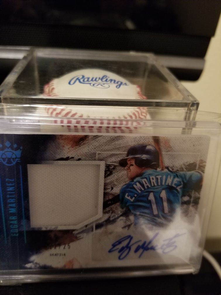 Edgar signed ball and card