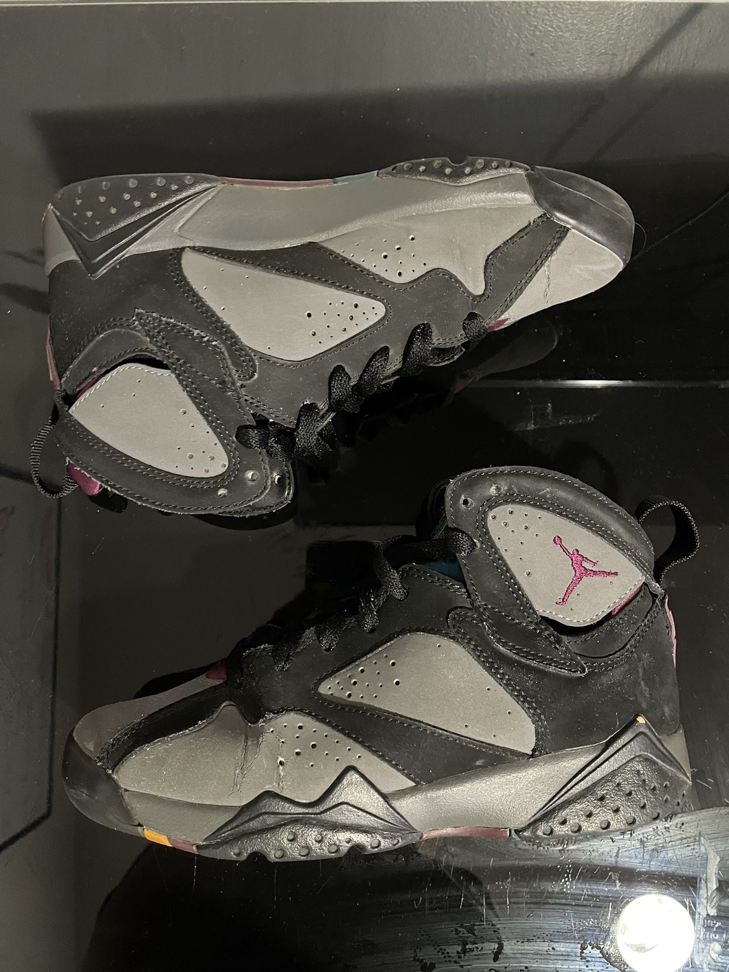 Jordan Retro 7 BG Bordeaux 2015 Grey Black 304774-034 Youth Kids Size 4.5y