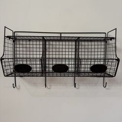 Storage shelves with hooks