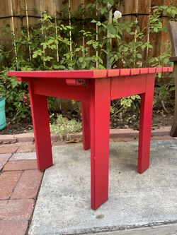 Red Outdoor Side Table 