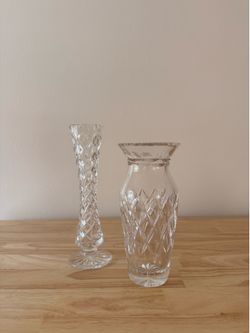 Pair of Vintage Cut Crystal Vases – Excellent Condition