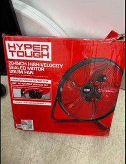 Hyper Tough Sealed Motor Drum Fan with Wall Mount 3-Speed Metal Construction Pivoting Head 20-Inches