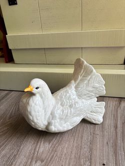 White Ceramic Dove Figurine