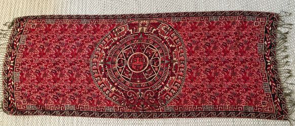 Aztec shawl. 66x26.  25.00