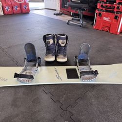 Snowboard with Boots and Bindings 