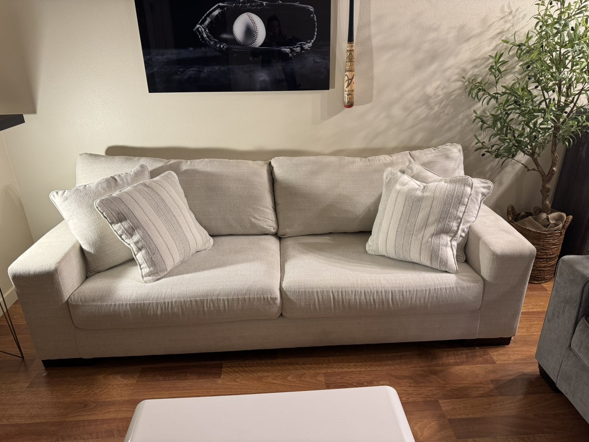 Ashely Maggie Couch And Chair, Stools, Table, Coffee Table 