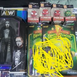 Lot Of 11 Mix Funkos And 4 Keychain Pops And 1 AEW Sting Action Figure
