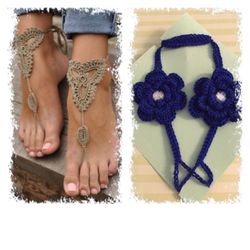 Barefoot crochet sandals