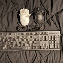 Razer Keyboard And 2 Mice 