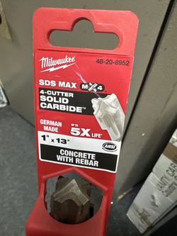 Milwaukee 48-20-8952 1" x 13" 4-Cutter SDS-MAX Hammer Drill Bit NEW (36102)