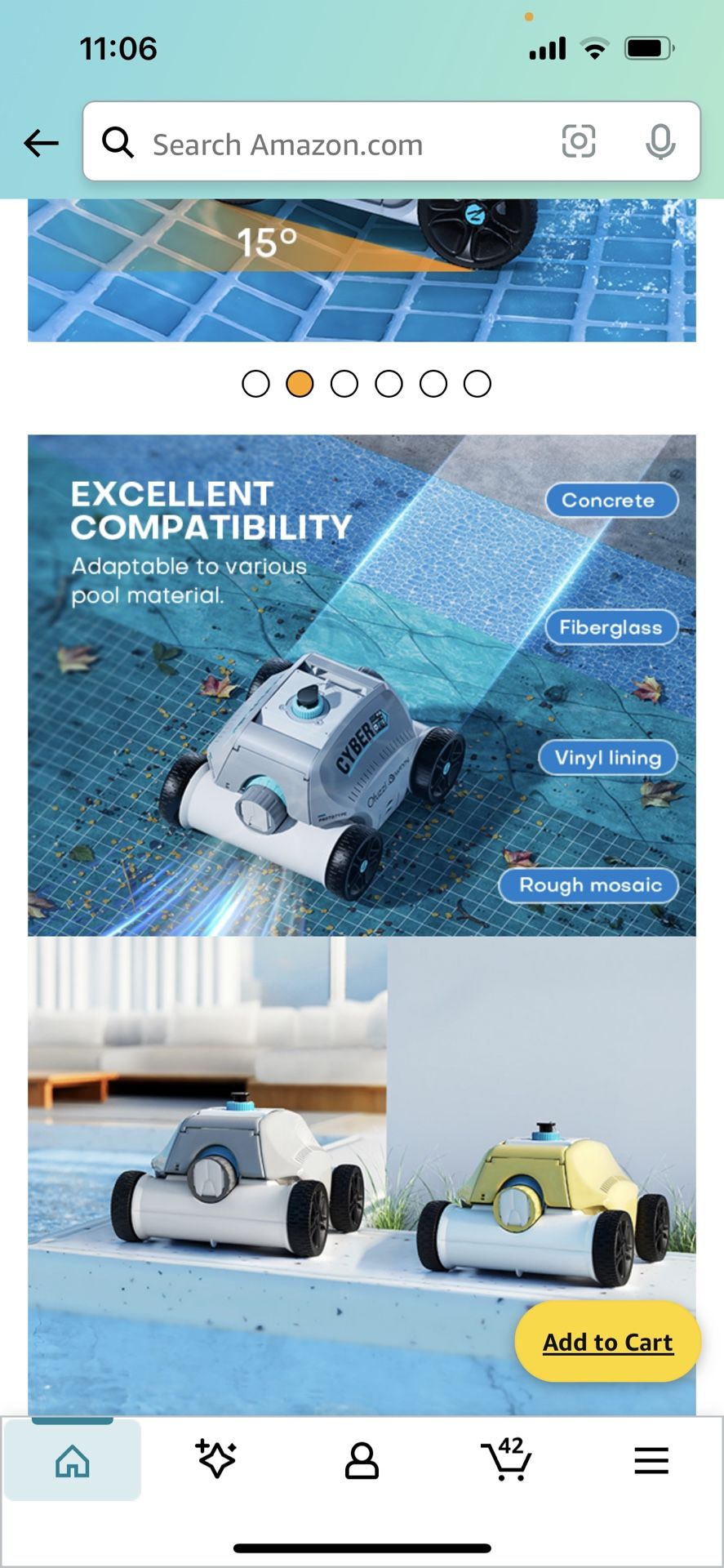 Ofuzzi cordless robotic pool cleaner
