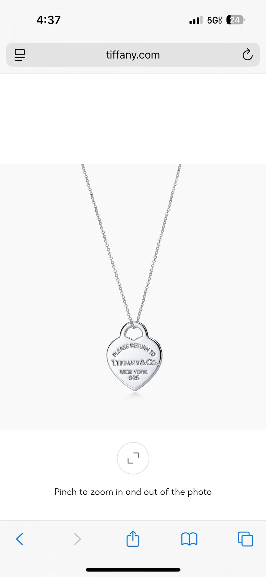 Tiffany & Co. Please Return To Tiffany & Co Heart Pendant Necklace 