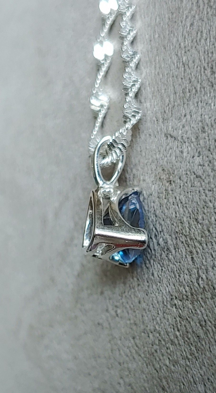 Natural London Blue Trillion Necklace