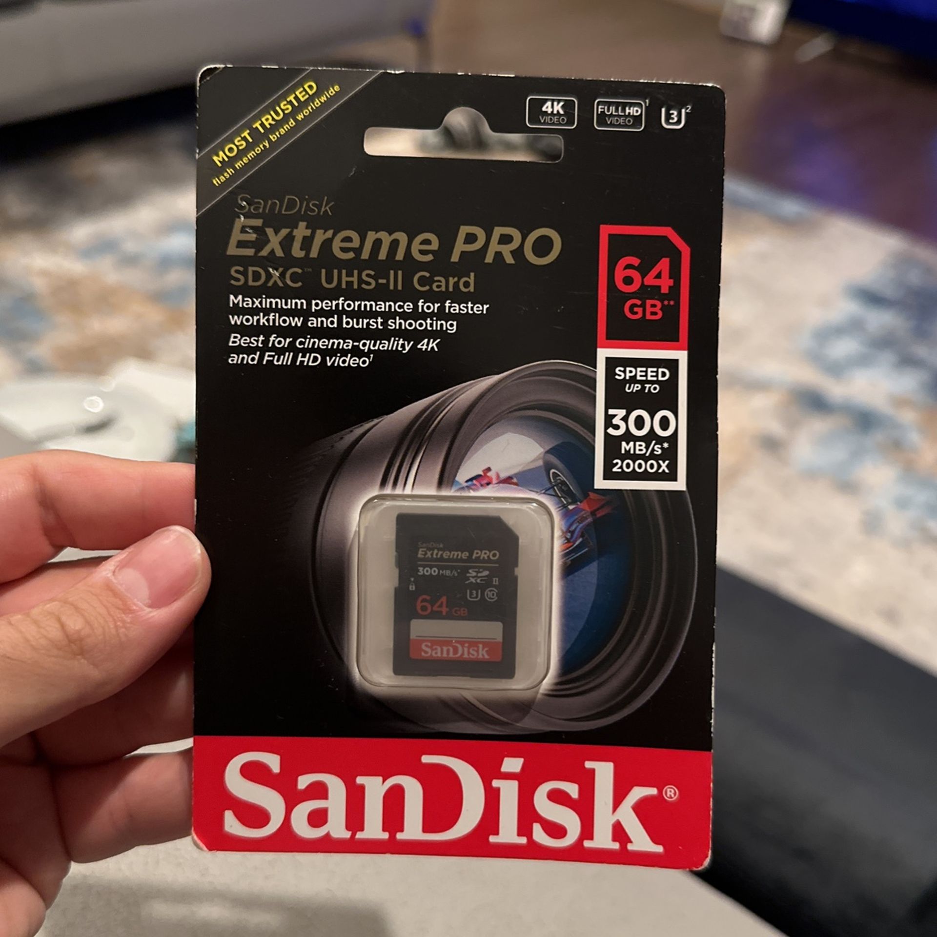 SanDisk 64GB Extreme PRO SDXC UHS II Memory Card C10, U3