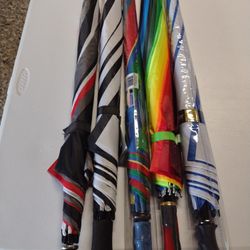 New Five Large Multi-colored Umbrellas $5.00 Each